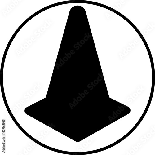 Road cone vector icon. Warning for road construction work or car accident areas, markers to redirect traffic, separate or merge lanes. cone flat icon ,also caution, attention, transparent background
