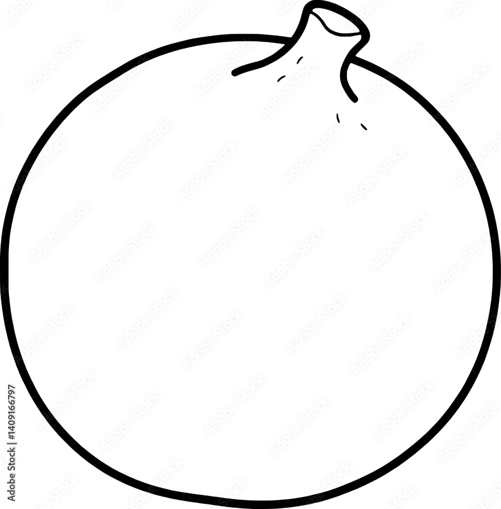 Simple Illustration Of A Single Round Lavender-Colored Fruit Simple Illustration Of A Single Round Lavender-Colored Fruit