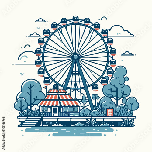 ferris wheel vector illustration