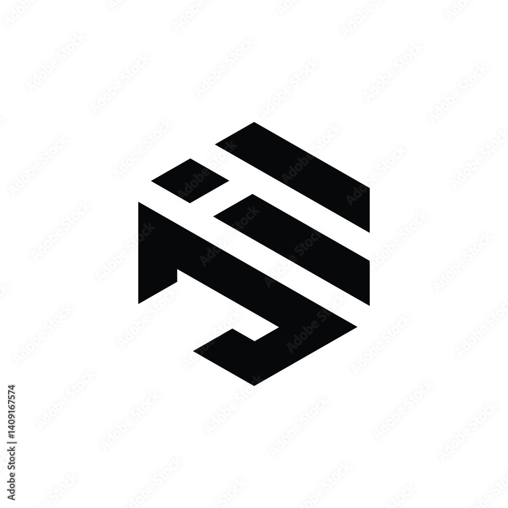 Initial JI Logo Polygon Shape Letter logo Design white background Initial JI Logo Polygon Shape Letter logo Design white background