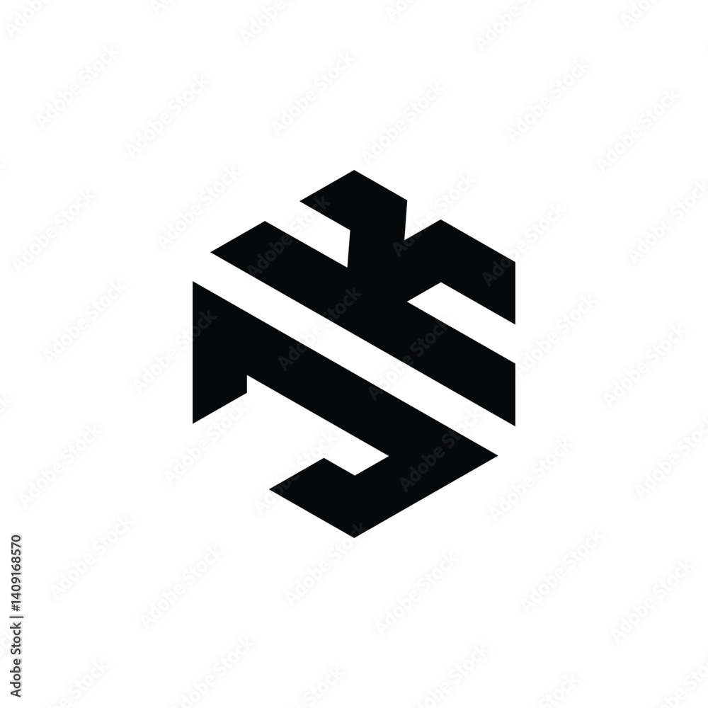 Initial JK Logo Polygon Shape Letter logo Design white background Initial JK Logo Polygon Shape Letter logo Design white background