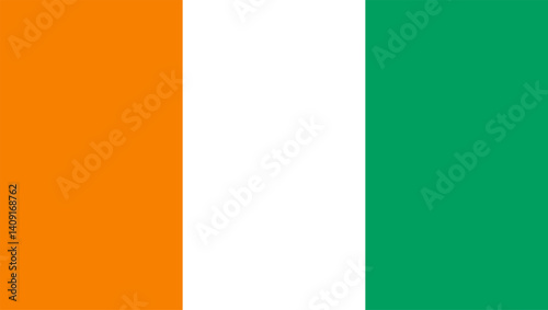 Côte d'Ivoire or Ivory Coast flag design. Côte d'Ivoire or Ivory Coast national flag Vector illustration. Côte d'Ivoire or Ivory Coast official color flag design.
