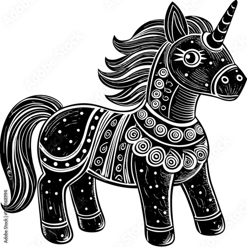 Enchanting Clay Unicorn Toy with Soft Glow and Intricate Details
