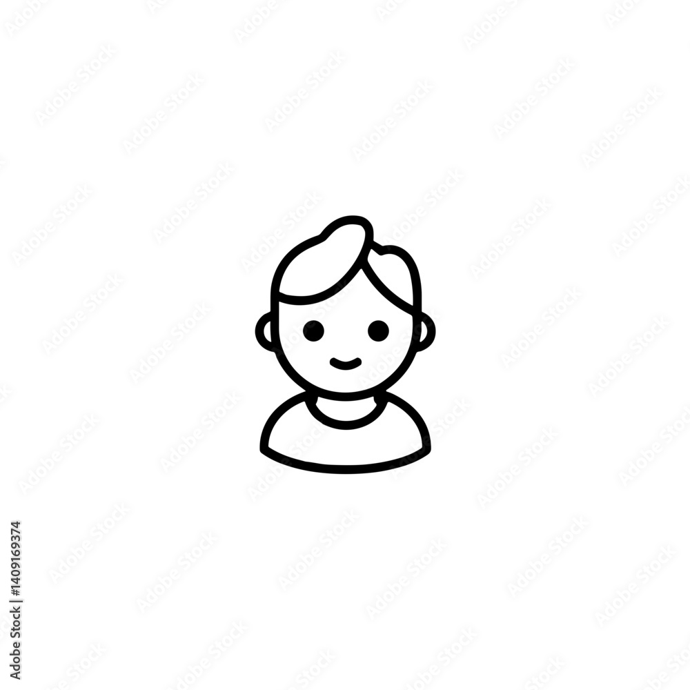 Smiling boy illustration on simple background, innocence and joy
Smiling boy illustration on simple background, innocence and joy