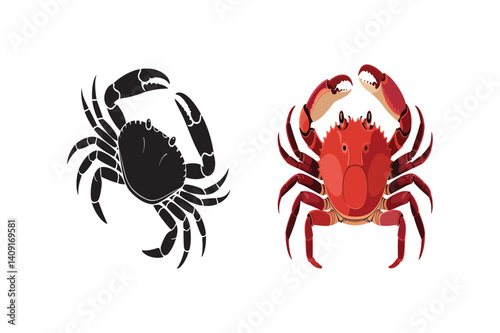 Cute Crab Clipart – Ocean Animal Vector Design-01