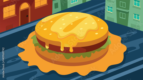 As soon as you take a bite of the crispy golden arepa filled with gooey melted cheese youll be transported to the streets of Caracas.. Vector illustration