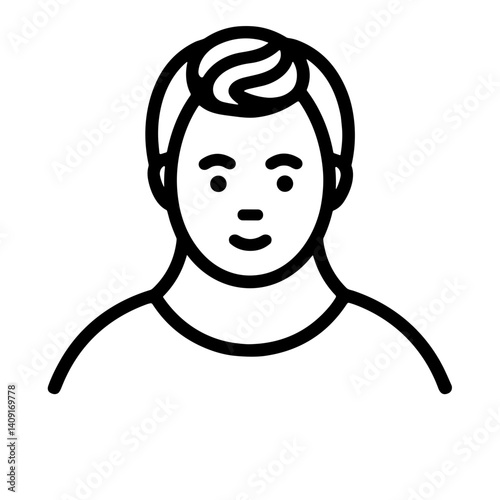 Smiling young man illustration in a minimalistic style, positivity concept
