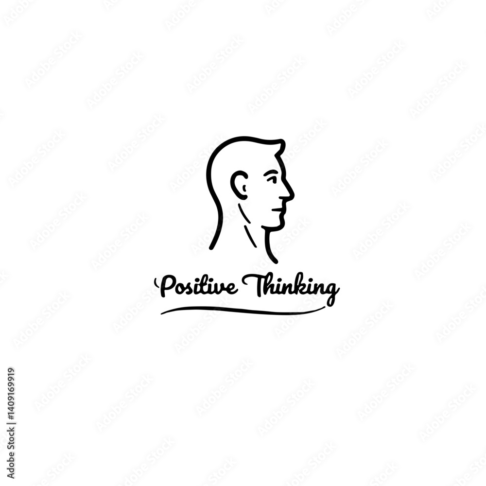 Obraz premium Positive thinking silhouette illustration, creativity concept
