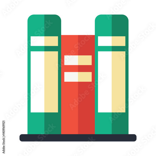 Colorful book display or library shelf illustration