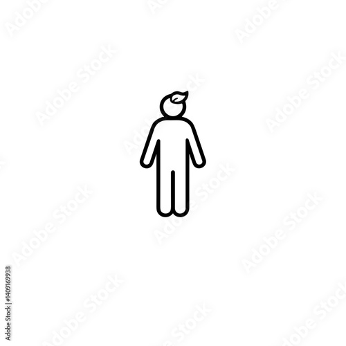 Minimalist silhouette of a standing person on plain background, simplicity