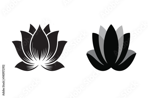 Lotus Flower silhouette vector illusttrations
