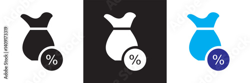 Tax  icon set. Vector for websites, mobile interfaces, presentations, banner, visual branding etc. Vector illustration. isolated on white and black background. EPS 10