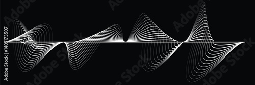 Digital sound equalizer . Audio signal frequency signal . Abstract flow linear fluid wavy shape . Acoustic volume lines .Curved lines pattern . Music sound wave . Vector illustration
