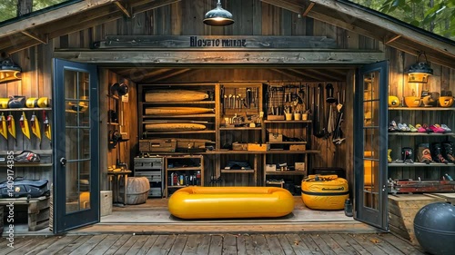 Rustic Wooden Shed: Outdoor Gear Storage