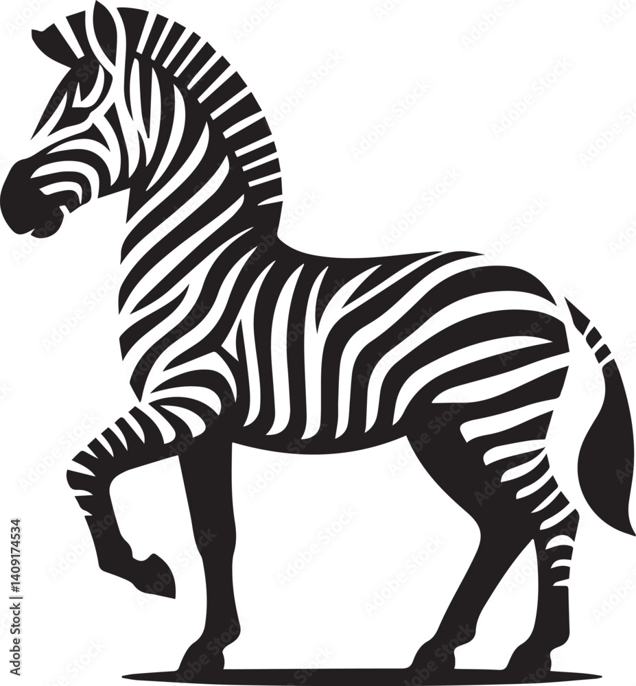 Obraz premium A zebra is shown with a black and white picture of a zebra 