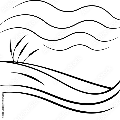 Breeze Vector Illustration - Clean & Minimal Wind Graphic Design