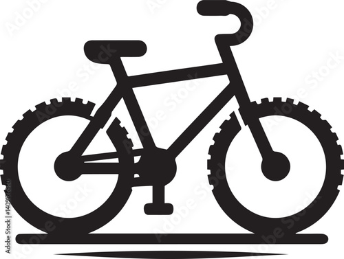 Shadowed Streets Black Bike VectorsInk Fusion Dark Bicycle Illustrations
