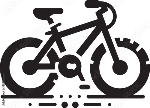 Shadowed Streets Black Bike VectorsInk Fusion Dark Bicycle Illustrations
