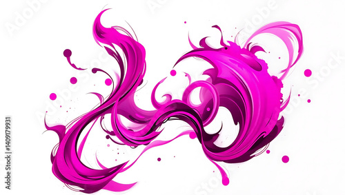 Dynamic Abstract Colorful Art with Fluid Swirl Design and Vibrant Pink Aesthetic