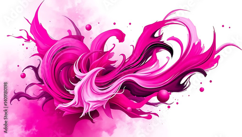 Vibrant Abstract Art: Colorful Modern Digital Background with Flowing Pink Swirls and Bold Artistic Patterns