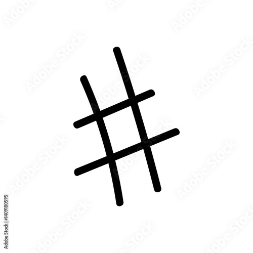 Hashtag hand draw icon vector. Keyword illustration sign. Teg symbol or logo. photo