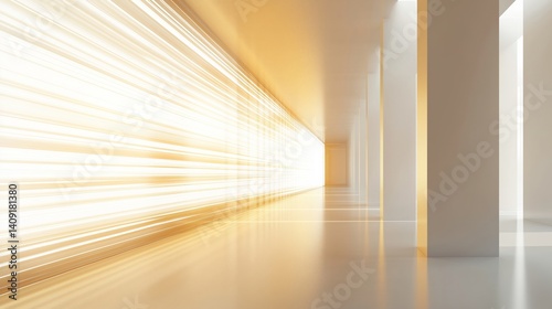 Abstract clean business tech backdrop, glowing AI-themed lines, golden light source from corner, white space composition photo