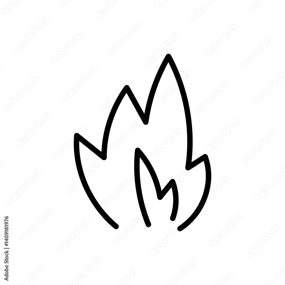 Fire hand draw icon vector. Flame illustration sign. Light symbol or logo. Fire hand draw icon vector. Flame illustration sign. Light symbol or logo.