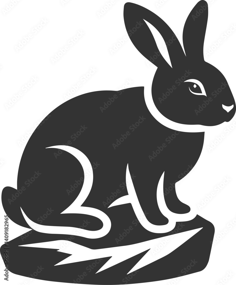 Obraz premium Forest rabbit animal silhouette vector