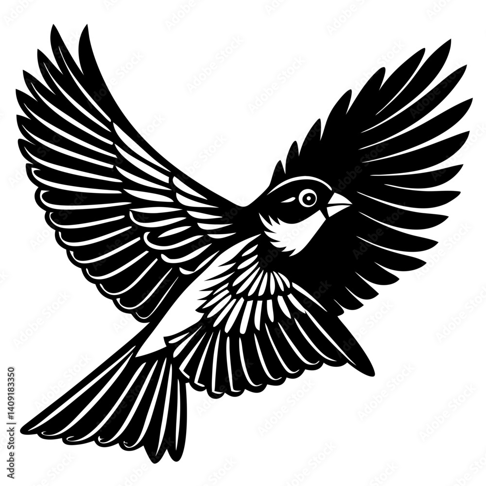 Fototapeta premium Sparrow silhouette