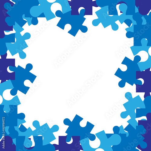 blue jigsaw puzzle pieces background