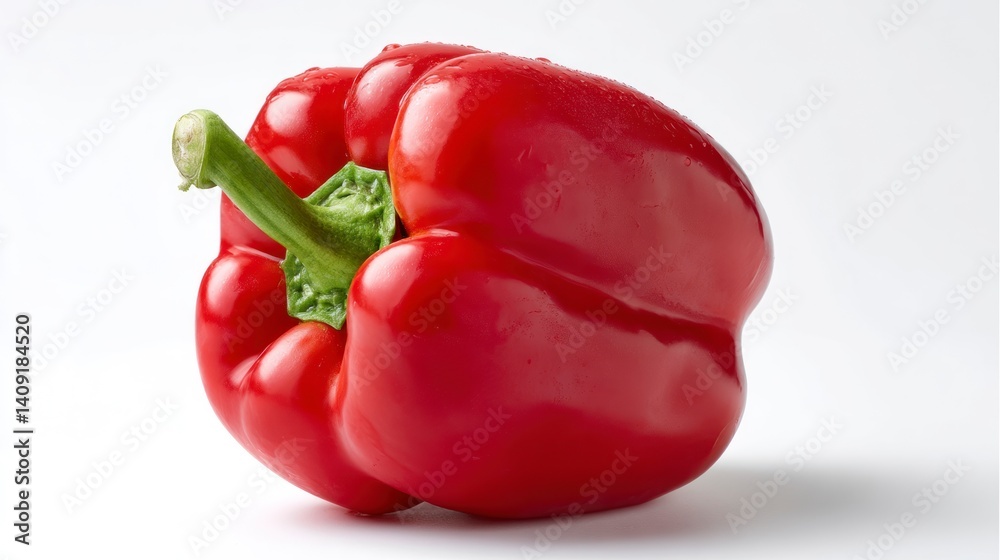 Red Bell Pepper Isolated on White Background Close-up Red Bell Pepper Isolated on White Background Close-up