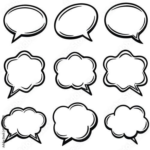 Collection of comic style speech bubbles