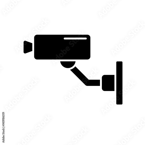 Icon a secured camera, isolated against a clean background.