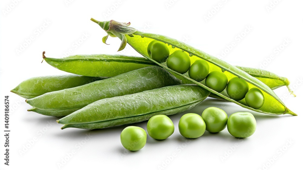 Green Peas in Pods Freshly Harvested and Isolated Green Peas in Pods Freshly Harvested and Isolated