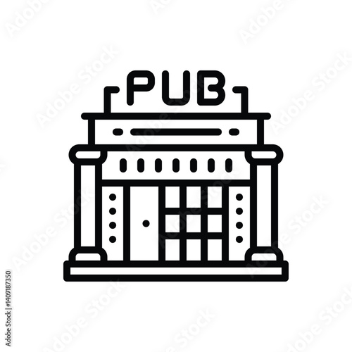 Black line icon for pubs