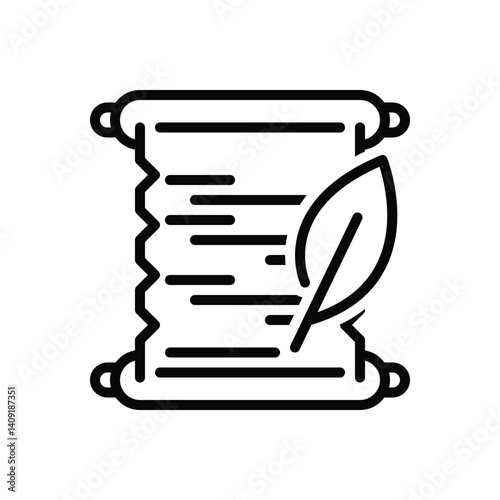 Black line icon for quest