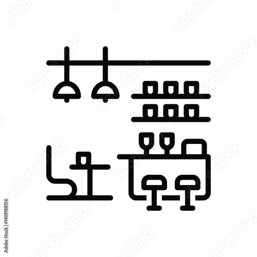 Black line icon for bar