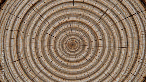 The texture is defined by a series of concentric rings, each representing a period of growth. The rings vary in width and color, offering a glimpse into the wood's history.