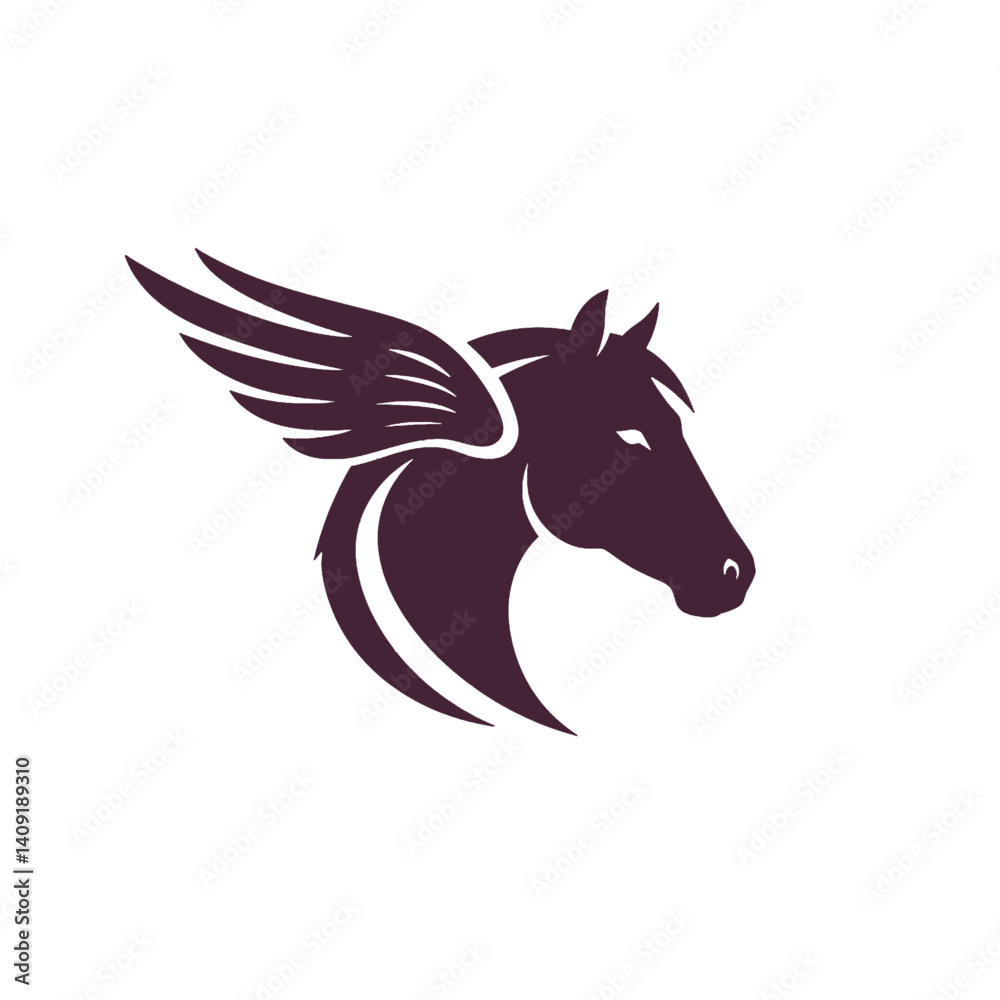 Fototapeta premium Silhouette of a Pegasus with Wings