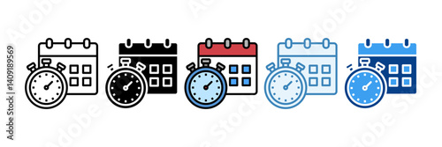 Deadline  Icon Set Multiple Style Collection