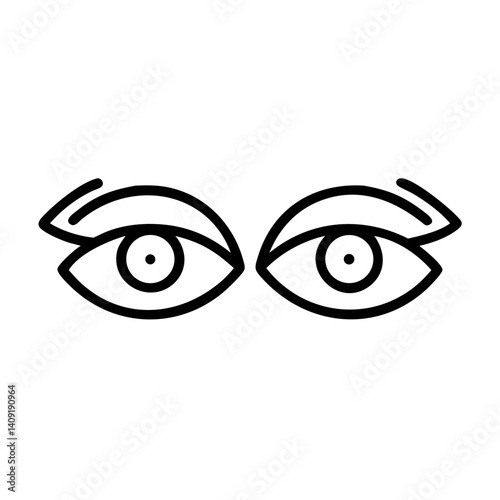 Minimalist black and white eye illustration with simple line design