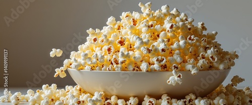Bowl Full of Yellow Popcorn for Snack Time