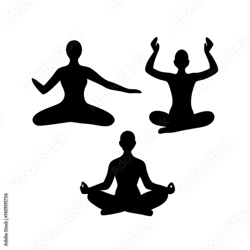 silhouette of yoga