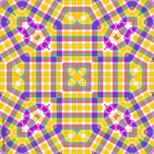 Tartan fabric pattern. Mixed plaid, checkered, gingham texture for tablecloth, picnic, bedsheet, curtain, skirt, gift tag etc printing