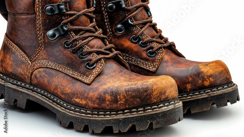 Rustic Brown Leather Boots: Durable and Stylish Footwear