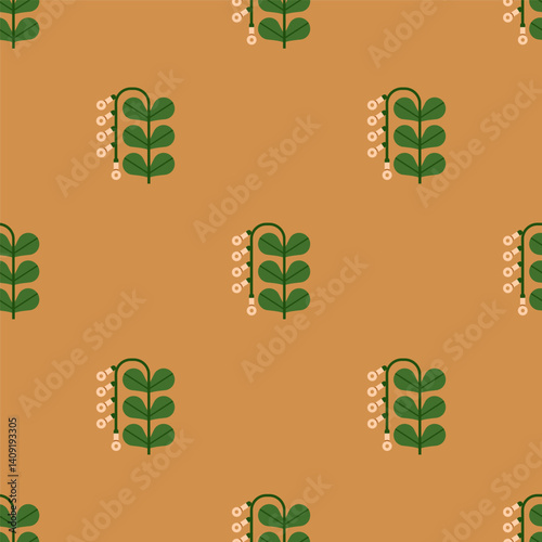 Floral pattern. Seamless background, texture with flower branches, wildflower...