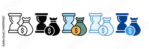 Time Investment  Icon Set Multiple Style Collection