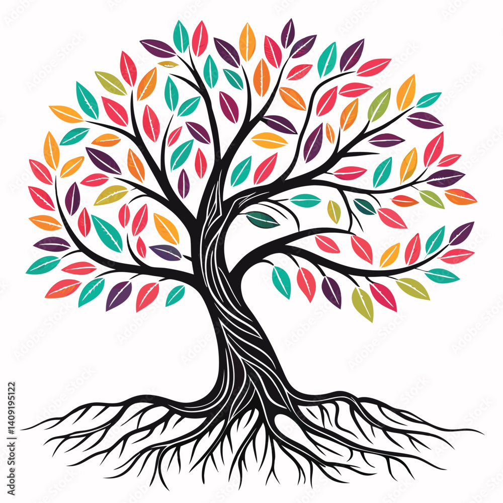 Obraz premium abstract tree with roots