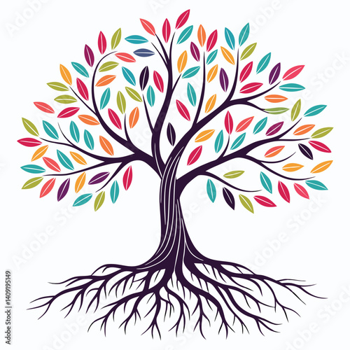 abstract tree with roots