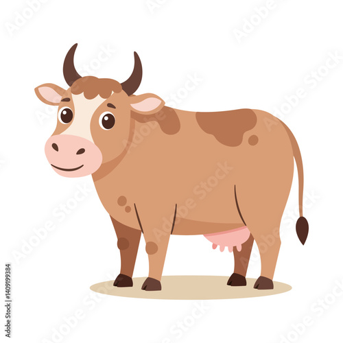 Adorable Cartoon Cow Illustration Farm Animal Clipart
